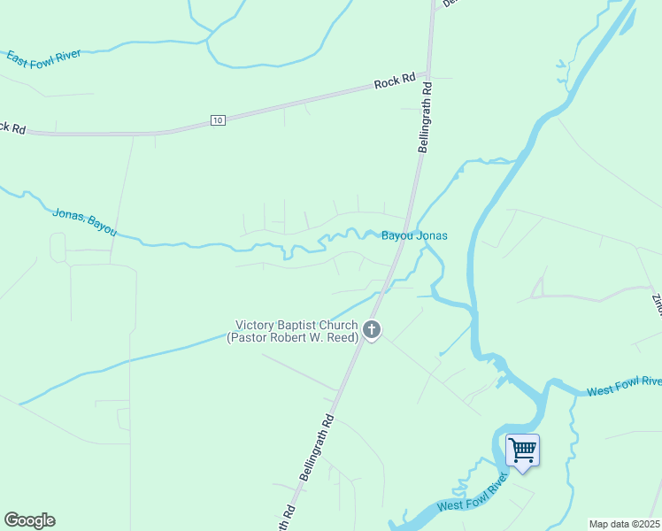 map of restaurants, bars, coffee shops, grocery stores, and more near 4801 Bayou Jonas in Coden
