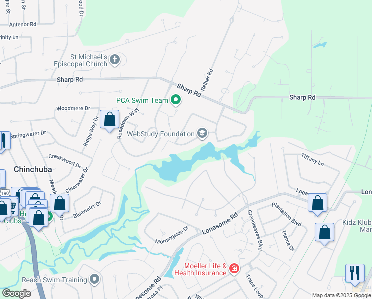 map of restaurants, bars, coffee shops, grocery stores, and more near 233 Lake Vista Drive in Mandeville