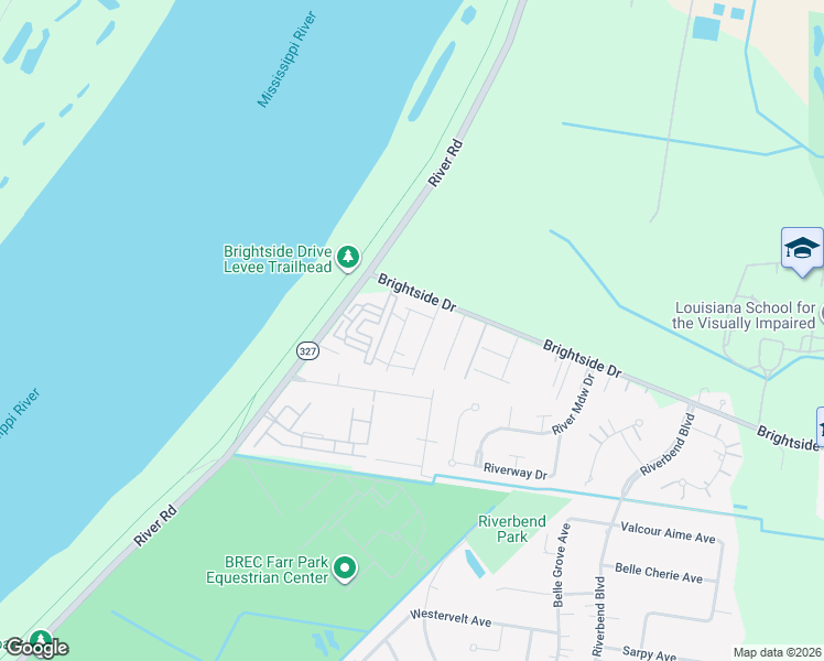 map of restaurants, bars, coffee shops, grocery stores, and more near 5555 Ducros Drive in Baton Rouge