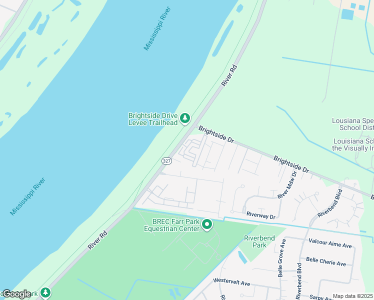 map of restaurants, bars, coffee shops, grocery stores, and more near 5689 River Road in Baton Rouge