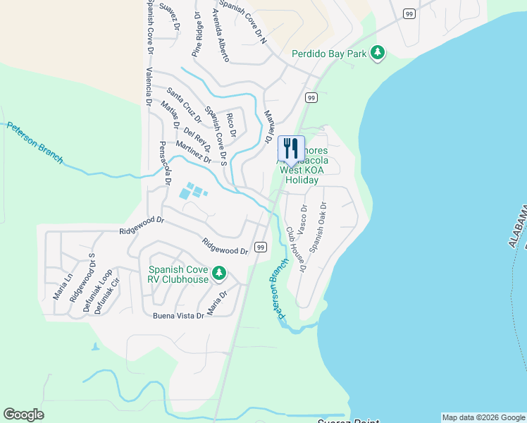 map of restaurants, bars, coffee shops, grocery stores, and more near 1498 Rio Circle in Lillian