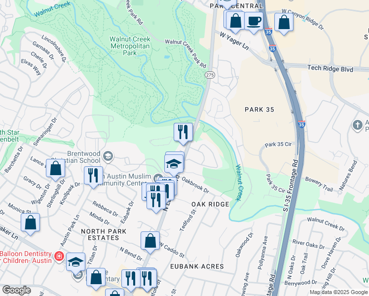 map of restaurants, bars, coffee shops, grocery stores, and more near 12030n North Lamar Boulevard in Austin