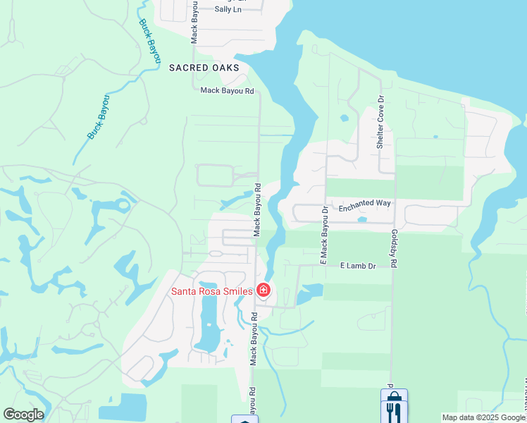map of restaurants, bars, coffee shops, grocery stores, and more near 1174 Mack Bayou Road in Santa Rosa Beach
