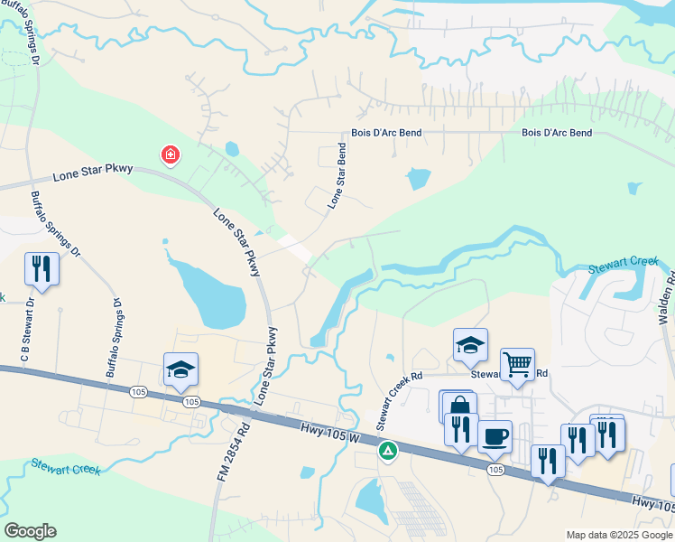 map of restaurants, bars, coffee shops, grocery stores, and more near 154 Mia Lago Drive in Montgomery