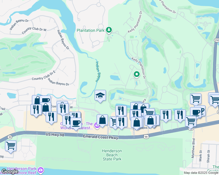 map of restaurants, bars, coffee shops, grocery stores, and more near 4354 Filly Lane in Destin