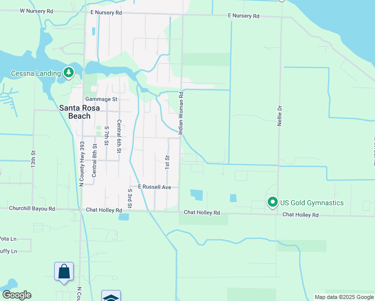 map of restaurants, bars, coffee shops, grocery stores, and more near 285 Indian Woman Road in Santa Rosa Beach