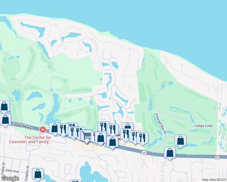map of restaurants, bars, coffee shops, grocery stores, and more near 285 Tequesta Drive in Destin