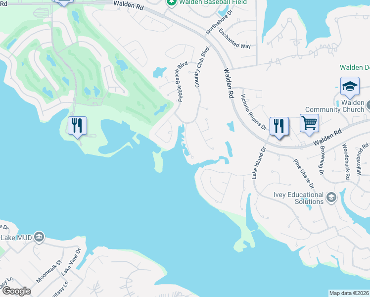 map of restaurants, bars, coffee shops, grocery stores, and more near 3322 Torrey Pines Drive in Montgomery