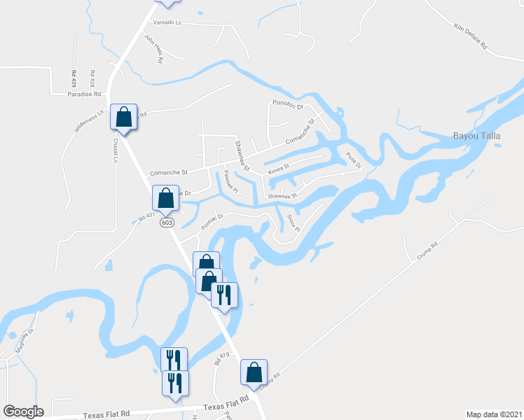 map of restaurants, bars, coffee shops, grocery stores, and more near 6222 Pontiac Drive in Kiln