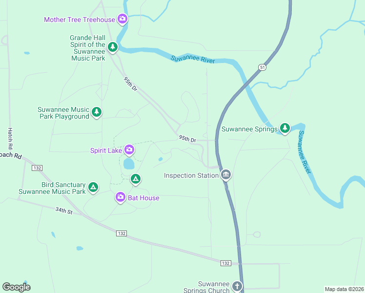 map of restaurants, bars, coffee shops, grocery stores, and more near 3076 95th Drive in Live Oak