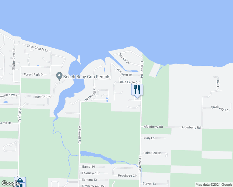 map of restaurants, bars, coffee shops, grocery stores, and more near 20 Bald Eagle Court in Santa Rosa Beach