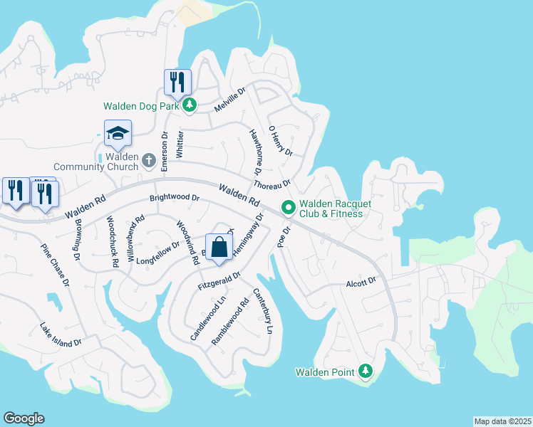 map of restaurants, bars, coffee shops, grocery stores, and more near 12002 Walden Road in Montgomery