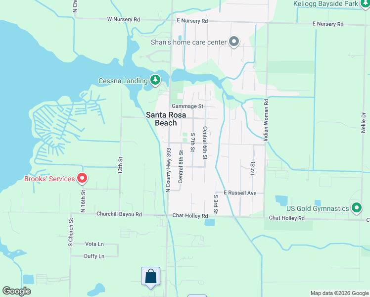 map of restaurants, bars, coffee shops, grocery stores, and more near 36 Ann Street West in Santa Rosa Beach