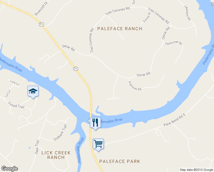 map of restaurants, bars, coffee shops, grocery stores, and more near 2706 Indian Divide Road in Spicewood