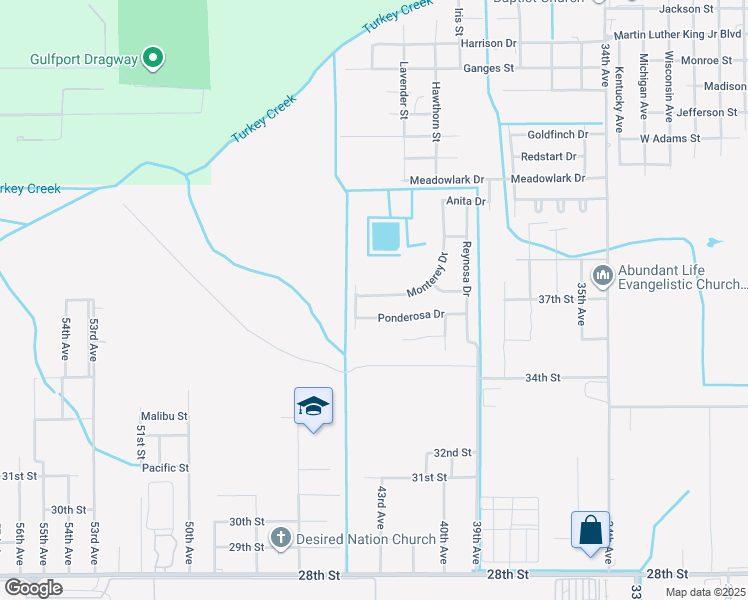 map of restaurants, bars, coffee shops, grocery stores, and more near 3944 Monterey Drive in Gulfport