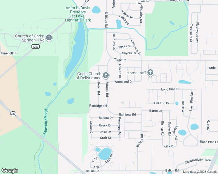 map of restaurants, bars, coffee shops, grocery stores, and more near 1215 Woodland Drive in Tallahassee