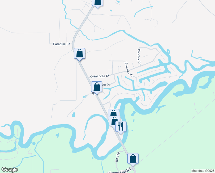 map of restaurants, bars, coffee shops, grocery stores, and more near 6088 Apache Drive in Kiln