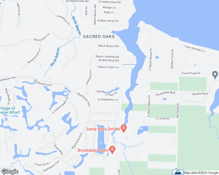 map of restaurants, bars, coffee shops, grocery stores, and more near 468 Carson Oaks Lane in Santa Rosa Beach