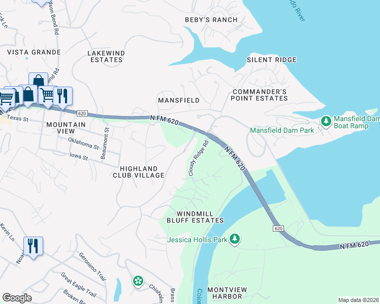 map of restaurants, bars, coffee shops, grocery stores, and more near 4004 Cloudy Ridge Road in Austin
