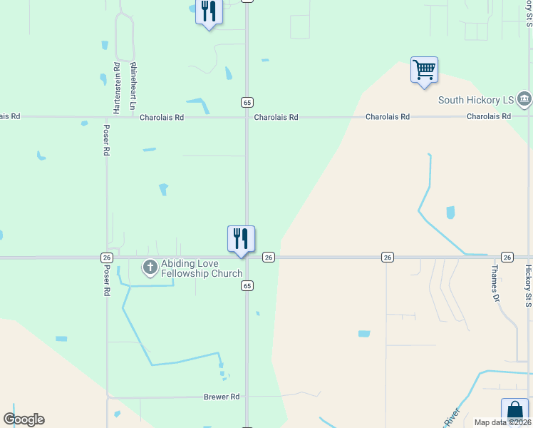 map of restaurants, bars, coffee shops, grocery stores, and more near in Foley