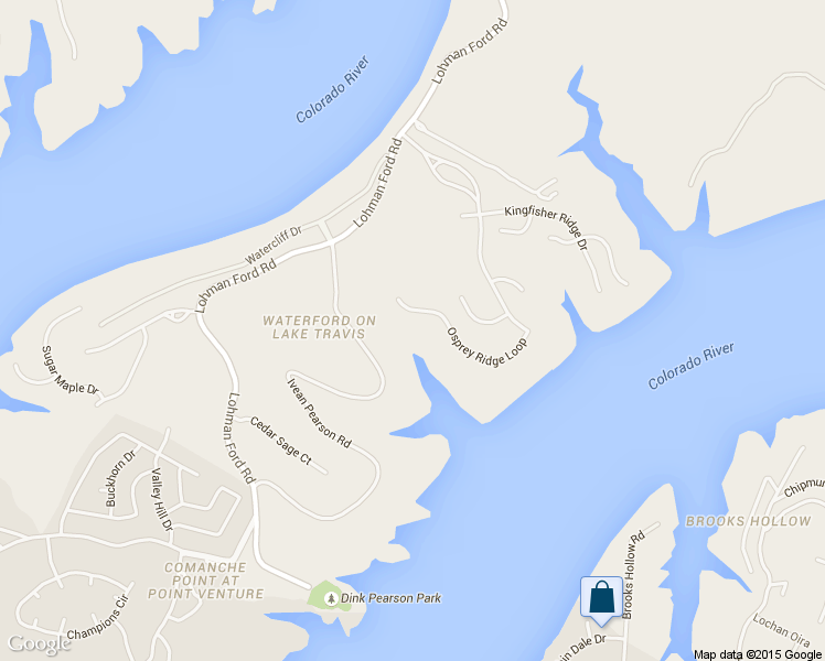 map of restaurants, bars, coffee shops, grocery stores, and more near 1221 Osprey Ridge Loop in Lago Vista