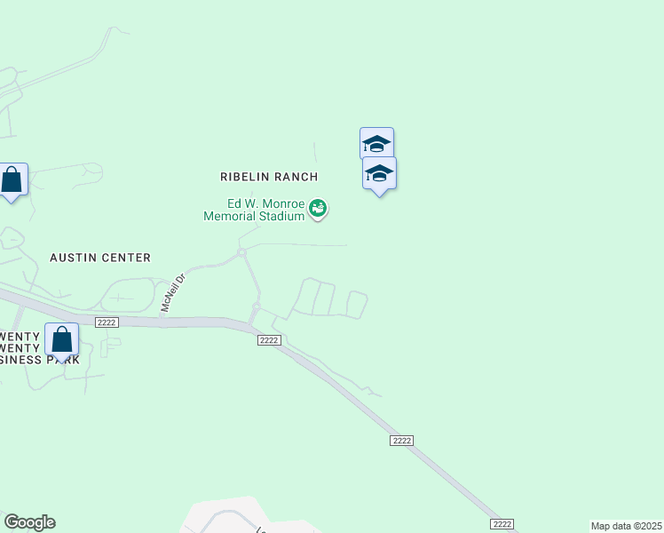 map of restaurants, bars, coffee shops, grocery stores, and more near 9415 McNeil Drive in Austin