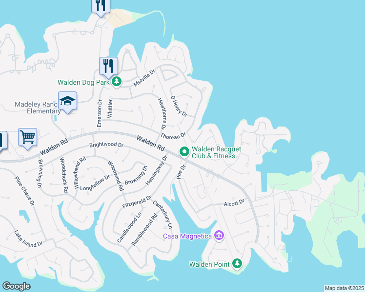 map of restaurants, bars, coffee shops, grocery stores, and more near 3411 Woodrock Lane in Montgomery