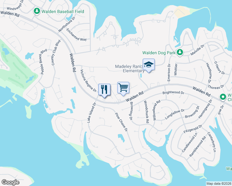 map of restaurants, bars, coffee shops, grocery stores, and more near 3410 Nottingham Lane in Montgomery
