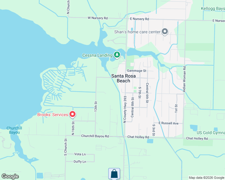 map of restaurants, bars, coffee shops, grocery stores, and more near Harley Road in Santa Rosa Beach