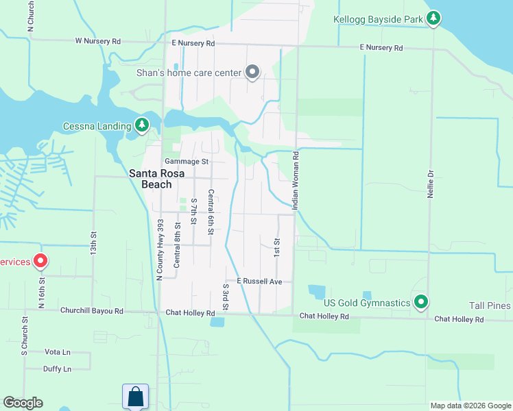 map of restaurants, bars, coffee shops, grocery stores, and more near 31 North 3rd Street in Santa Rosa Beach