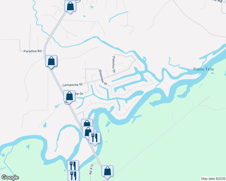 map of restaurants, bars, coffee shops, grocery stores, and more near 6330 Shawnee Street in Kiln