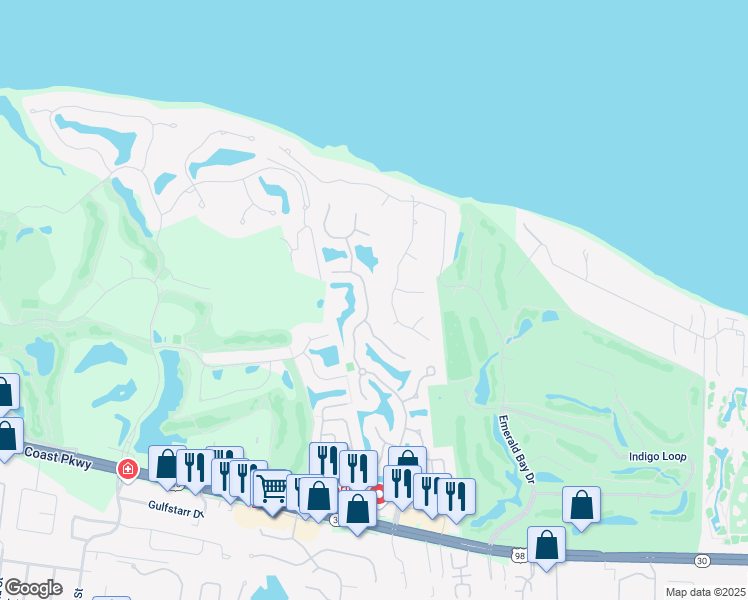map of restaurants, bars, coffee shops, grocery stores, and more near 309 Tequesta Drive in Destin