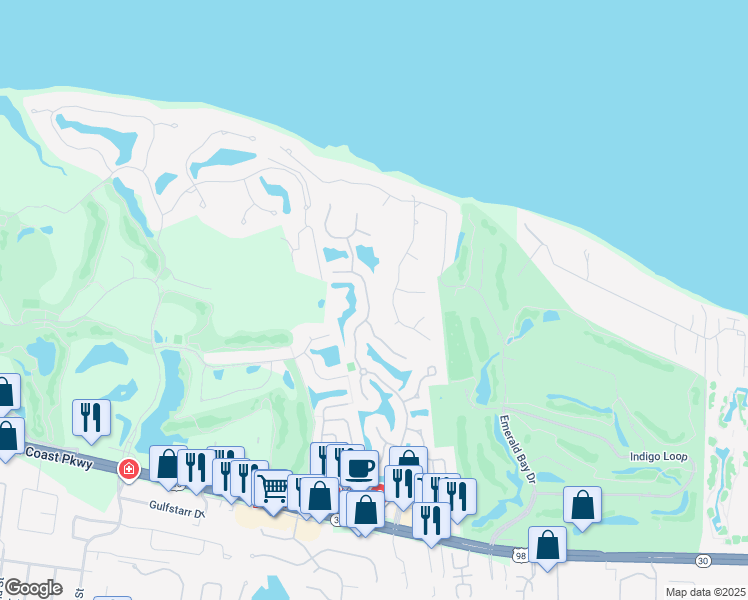 map of restaurants, bars, coffee shops, grocery stores, and more near 309 Tequesta Drive in Destin