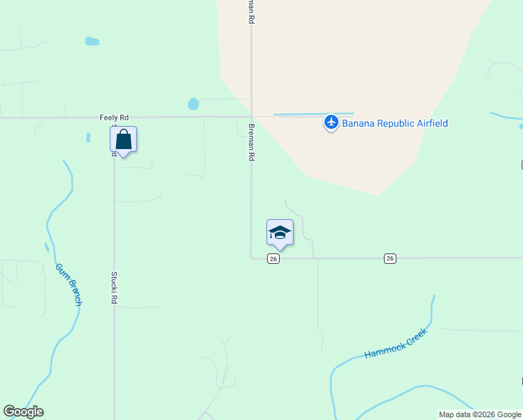 map of restaurants, bars, coffee shops, grocery stores, and more near 11600-11872 Breman Rd in Elberta