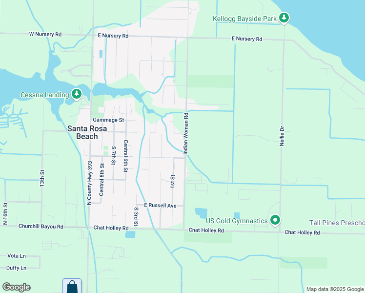 map of restaurants, bars, coffee shops, grocery stores, and more near 439 Indian Woman Road in Santa Rosa Beach