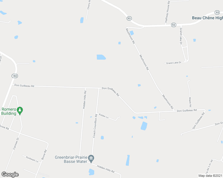 map of restaurants, bars, coffee shops, grocery stores, and more near 535 Don Guilbeau Road in Arnaudville