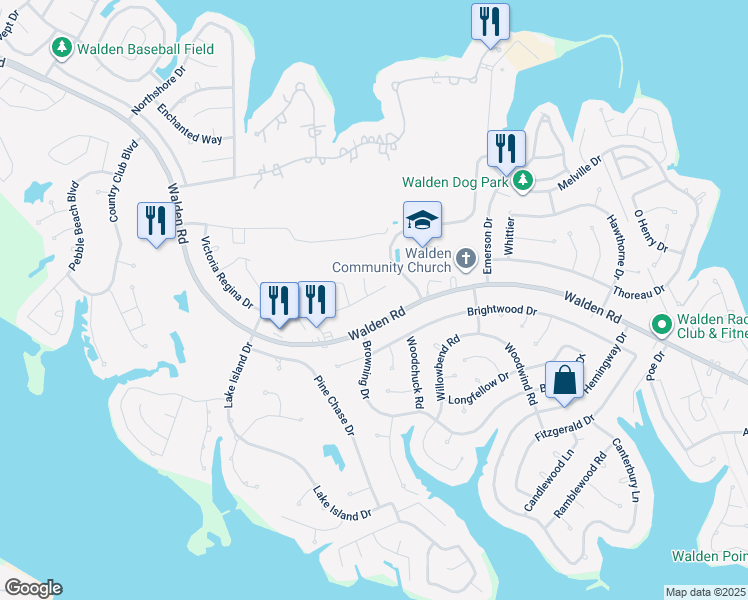 map of restaurants, bars, coffee shops, grocery stores, and more near 12521 Dover Drive in Montgomery