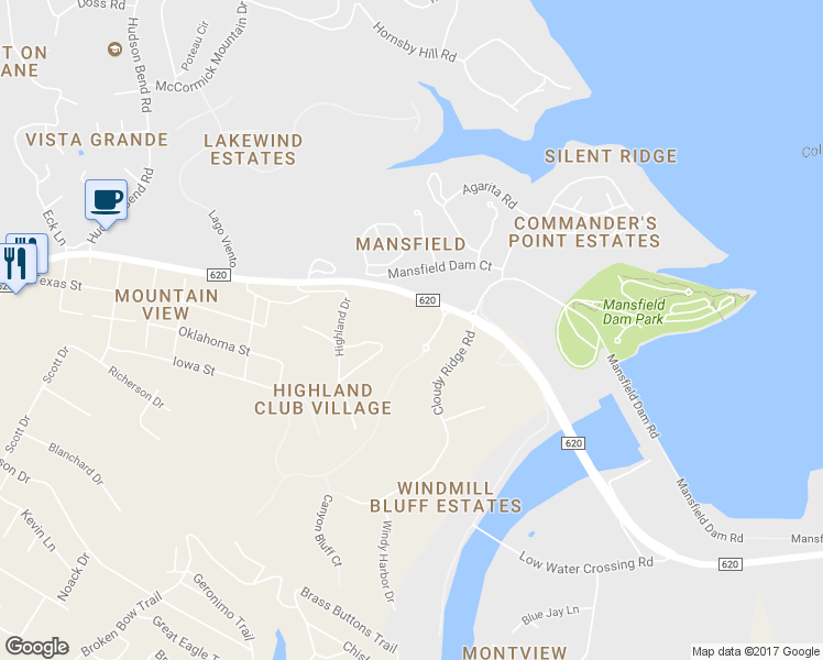 map of restaurants, bars, coffee shops, grocery stores, and more near 3911 Lago Vista Drive in Austin