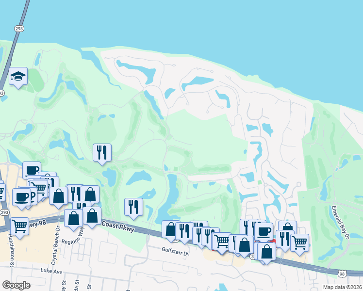map of restaurants, bars, coffee shops, grocery stores, and more near 4530 Golf Villa Court in Destin