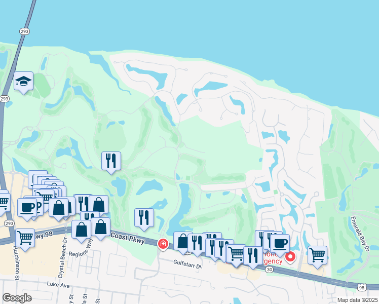 map of restaurants, bars, coffee shops, grocery stores, and more near 4522 Golf Villa Court in Destin