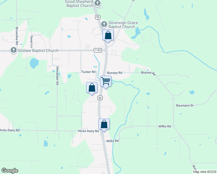 map of restaurants, bars, coffee shops, grocery stores, and more near 2880 Farm to Market 92 in Silsbee