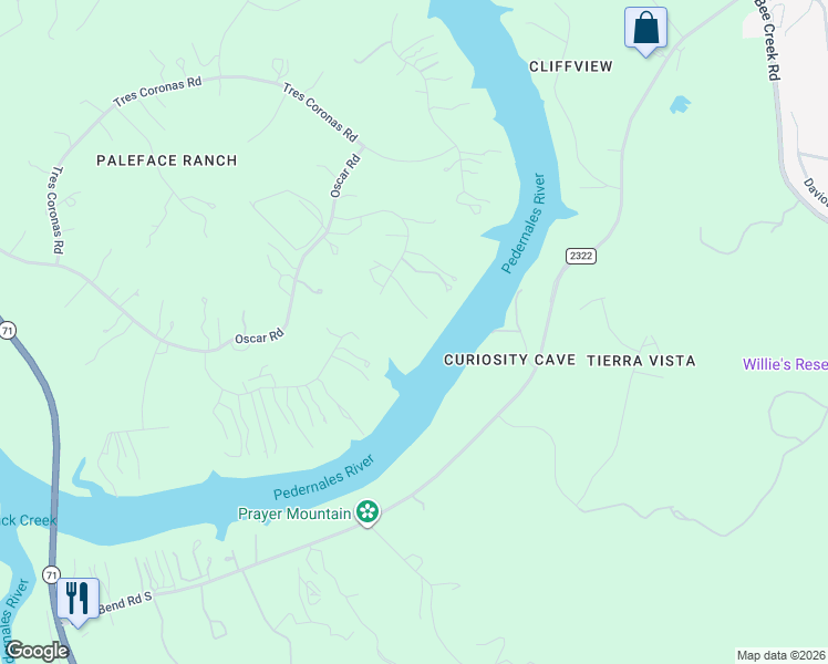 map of restaurants, bars, coffee shops, grocery stores, and more near 2001 Performance Road in Spicewood