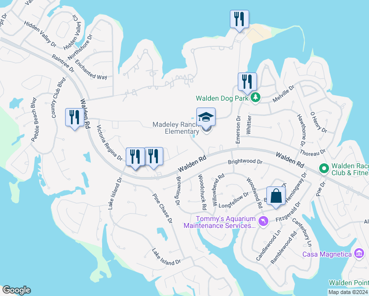 map of restaurants, bars, coffee shops, grocery stores, and more near 12514 Dover Drive in Montgomery