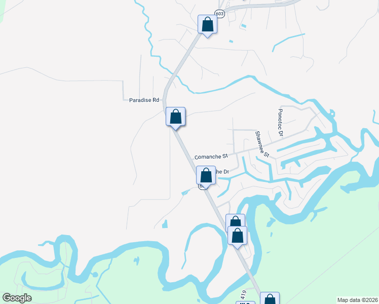 map of restaurants, bars, coffee shops, grocery stores, and more near 15422-15474 Highway 603 in Kiln