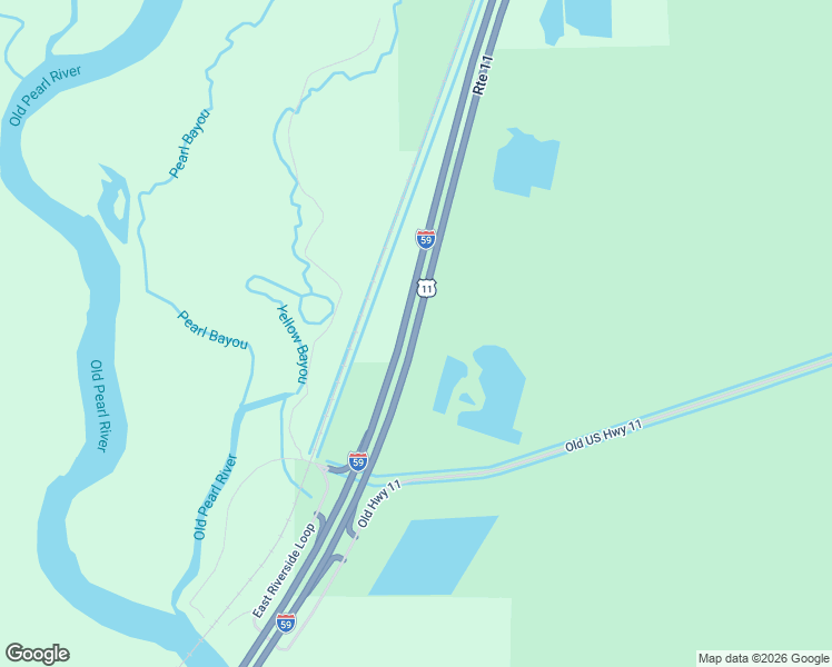 map of restaurants, bars, coffee shops, grocery stores, and more near Interstate 59 in Pearl River