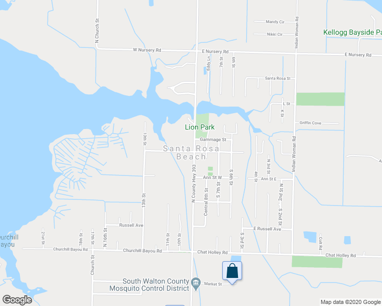 map of restaurants, bars, coffee shops, grocery stores, and more near in Santa Rosa Beach
