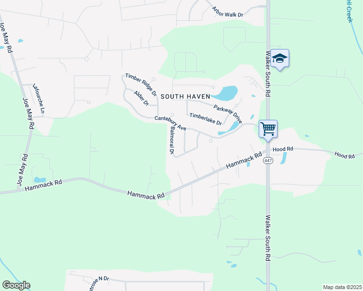 map of restaurants, bars, coffee shops, grocery stores, and more near 22451 Newport Drive in Denham Springs