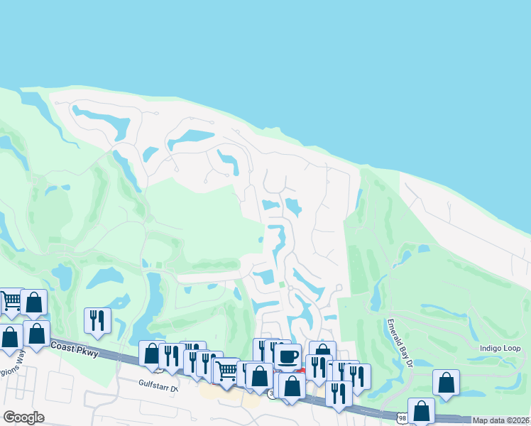 map of restaurants, bars, coffee shops, grocery stores, and more near 333 Tequesta Drive in Destin