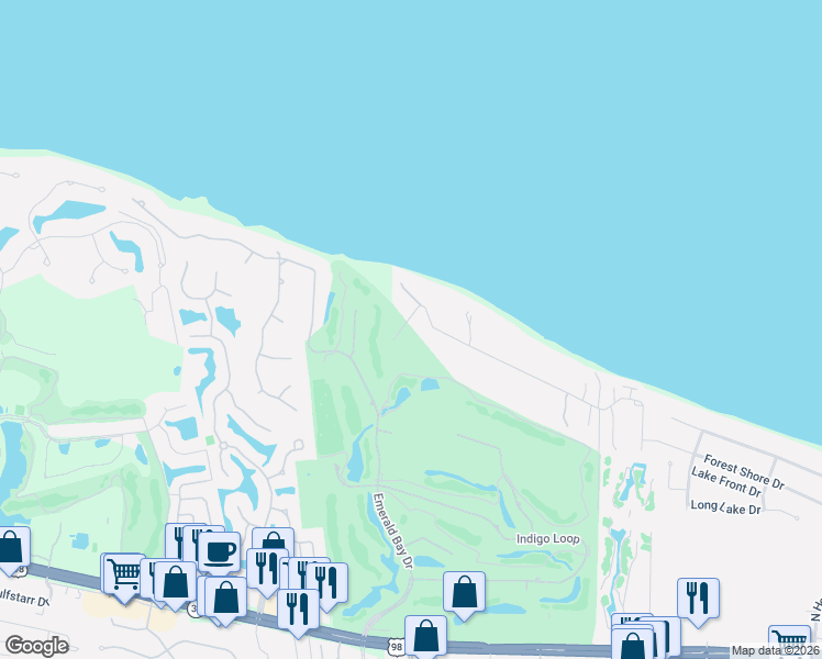 map of restaurants, bars, coffee shops, grocery stores, and more near 621 Walton Way in Miramar Beach
