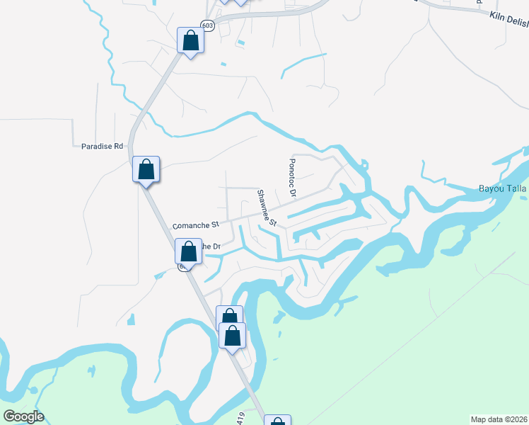 map of restaurants, bars, coffee shops, grocery stores, and more near 6193 Comanche Street in Kiln